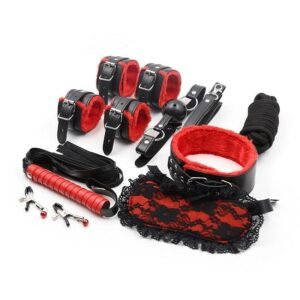 BASIC X Dev&iacute;tid&iacute;ln&aacute; BDSM sada černo-červen&aacute; BASIC X