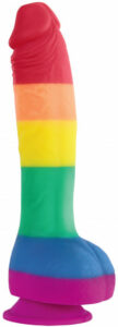 Dildo s př&iacute;savkou Rainbow Lust (20 cm)
