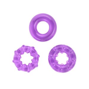 BASIC X  Erekčn&iacute; kroužky nevibračn&iacute; 3 ks fialov&eacute; BASIC X