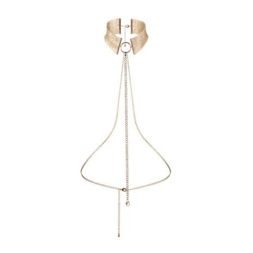 Bijoux indiscrets Désir Métallique Náhrdelník - obojek s řetízky - zlatý Bijoux Indiscrets