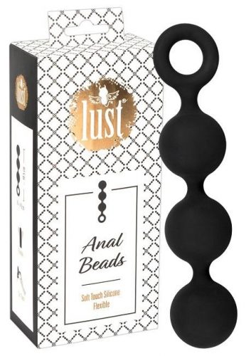 Lust Anální korále s XL kuličkami - černé Lust