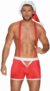 Obsessive Mr. Claus v&aacute;nočn&iacute; kost&yacute;m s čepic&iacute;