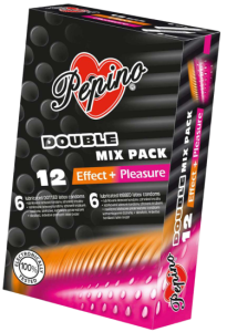 PEPINO Double Mix dr&aacute;ždiv&eacute; kondomy 12 ks