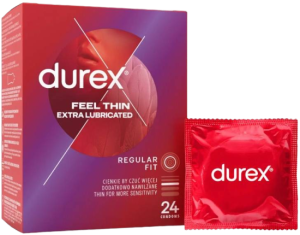 Durex Feel Thin Extra Lubricated &ndash; tenk&eacute; kondomy (24ks)
