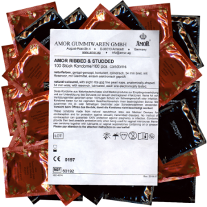 Amor Ribbed & Studded (Wild Moments) condoms (100 pcs)