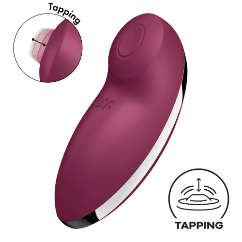Satisfyer Tap & Climax 2 stimulátor klitorisu - vínový Satisfyer