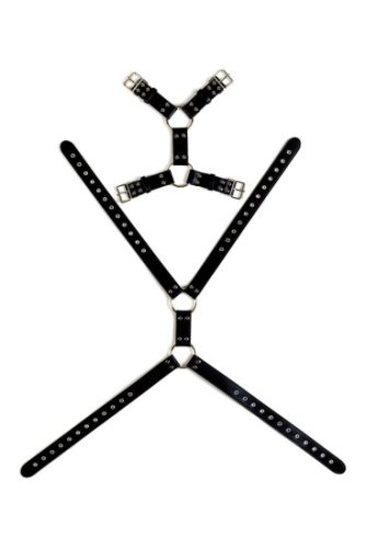 VIRGITE Pánské bondage body ve stylu harnessu MOD. 5 Černé