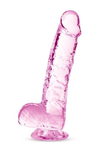 Přírodní tvůj 15 cm křišťálový dildo růžový