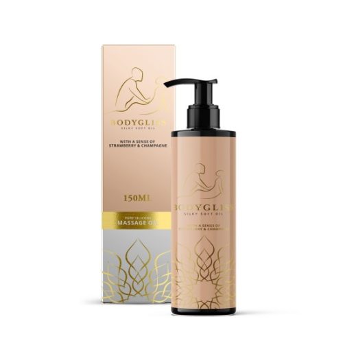 BODYGLISS - Masážní olej a lubrikant v jednom Jahody & Šampaňské - 150 ml