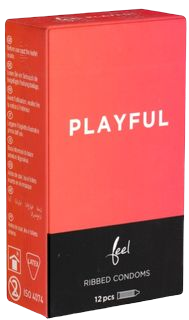 Feel «Playful» condoms with intense ribs - stimulating for HIM 12 pcs