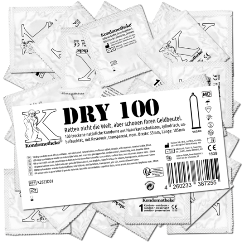 Kondomotheke DRY: 100 non-lubricated condoms