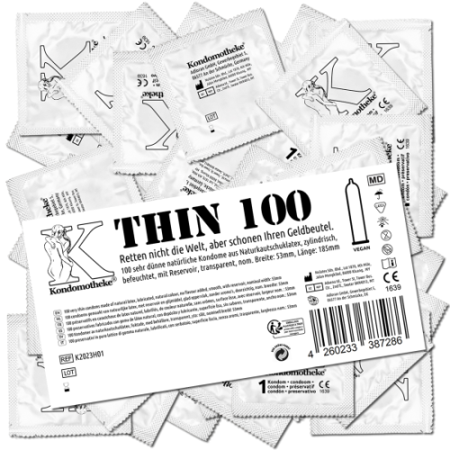 Kondomotheke THIN: 100 sensitive condoms
