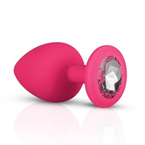 EASYTOYS ANAL COLLECTION Silikonový anální kolík s diamantem - Růžový