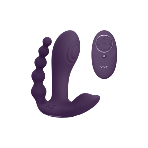 Kata - Pulzující vlnový vibrační dvojitý penis vibrátor - Fialový