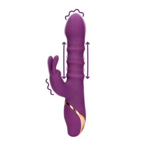 Vibrátor s 3 posuvnými kroužky - orchideově fialový