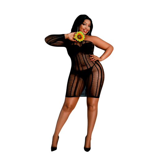 Moonlight Plus model 05 minišaty Moonlight lingerie