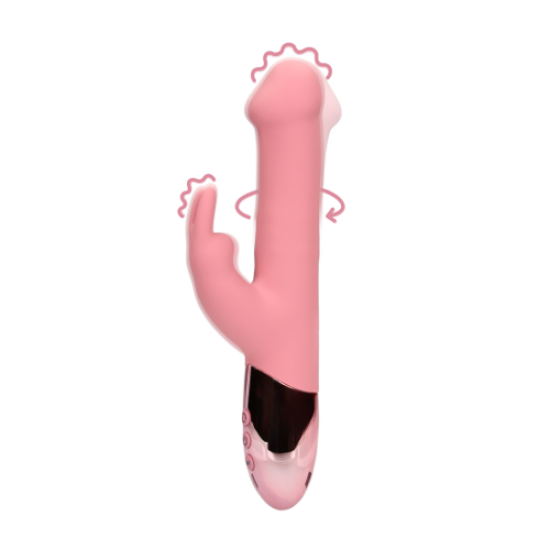 Rotující korálkový rabbit vibrátor - Růžový arabeska