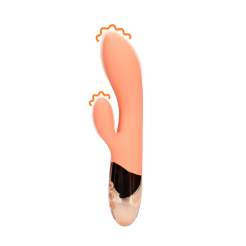 Ultra měkký silikonový králíčkový vibrátor - Ceramic Peach
