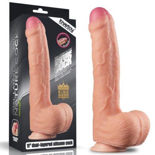 11” Dvojvrstvý platinum silikonový penis