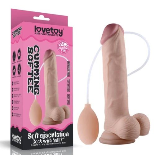 Měkký ejakulační penis s varlaty 9'' tělový