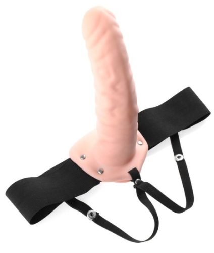 Fetišová série 20 cm Dutý Strap-On Světle tělová