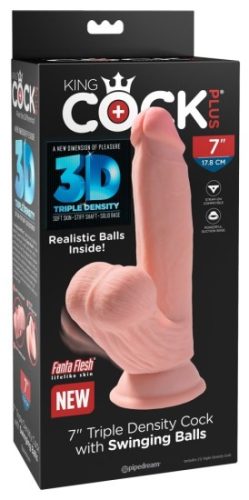 King Cock Plus Triple Density Dildo se houpajícími varlaty
