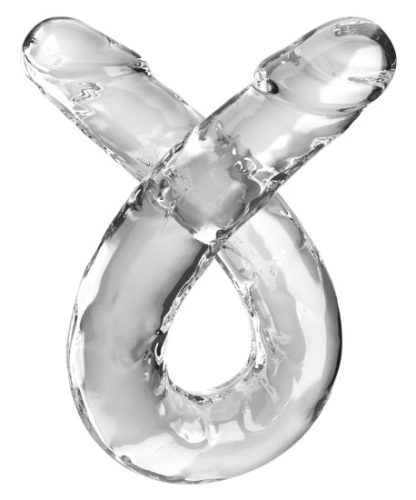 Oboustranné dildo 18" průhledné