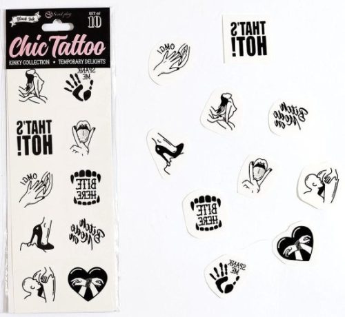 Chic Tattoo SET of 10 TEMPORARY TATTOOS - KINKY COLLECTION