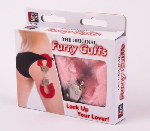 Kovová pouta s růžovým plyšem