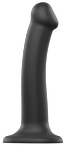 Strap on Me Semi-Realistic Dual Density Bendable Dildo Black &ndash; M