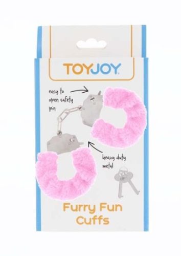 ToyJoy Furry Fun Cuffs plyšové erotické putá PINK
