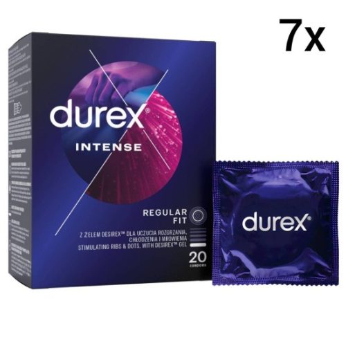 Durex Intense Orgasmic – vroubkované kondomy (140 ks)