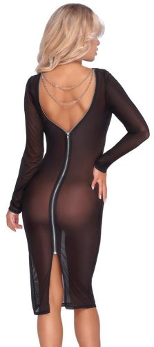 Cottelli Party Šaty se zipem a řetízky vzadu - černé: XL Cottelli Collection