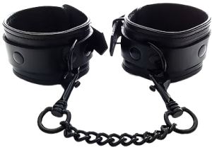 ROUGE Leather Ankle Cuffs Black with Black Accessories