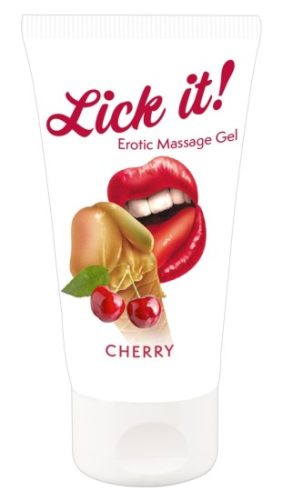 Lick it! masážní gel na tělo s příchutí divoké třešně 50 ml