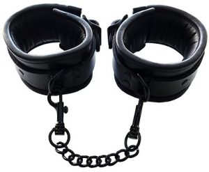 ROUGE Leather Padded Wrist Cuffs Black with Black Accessories