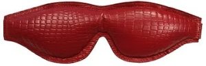 ROUGE Leather Padded Blindfold Burgundy with Black Accessories