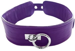 ROUGE Leather Plain Collar with Removeable O-Ring Purple