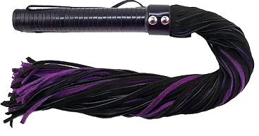 ROUGE Long Suede Flogger Leather Handle Black/Purple