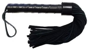 ROUGE Leather Handle Short Suede Flogger Black