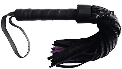 ROUGE Leather Handle Short Suede Flogger Black/Purple