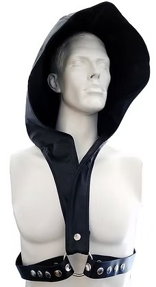 ROUGE Faux Leather Harness Hoodie with Leather Strap