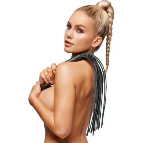 Kožená důtka gold