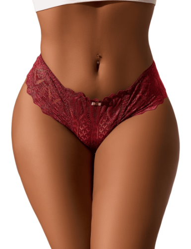 Burgundy Sexy Lace Women Panty S