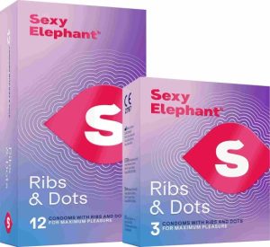 Sexy Elephant &ndash; vroubkovan&eacute; kondomy Ribs & Dots 1 000 ks