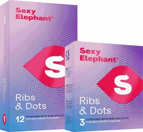 Sexy Elephant – vroubkované kondomy Ribs & Dots 1 000 ks